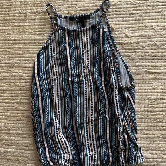 Stripe Pattern Halter Top - Picture 2 of 4